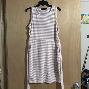 Metro Kerry Pink and White Striped Sleeveless Dress